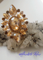 Пръстен белгийски кристали Gold Flower